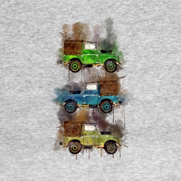 3 Land Rover Series 2 splash art by AaaahEeeekStudio